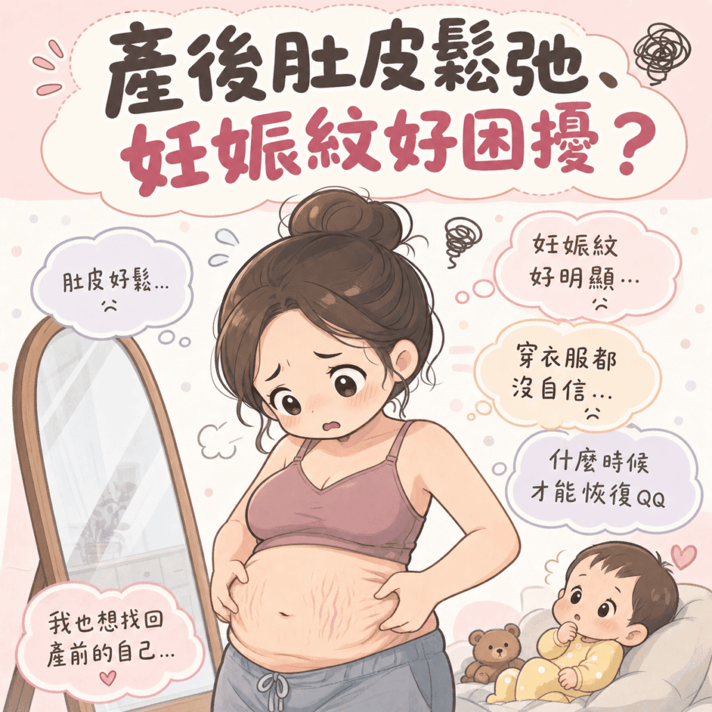 產後肚皮鬆弛、妊娠紋好困擾？